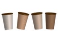 Mockups of plastic cups for coffee and tea on a white background. vector.